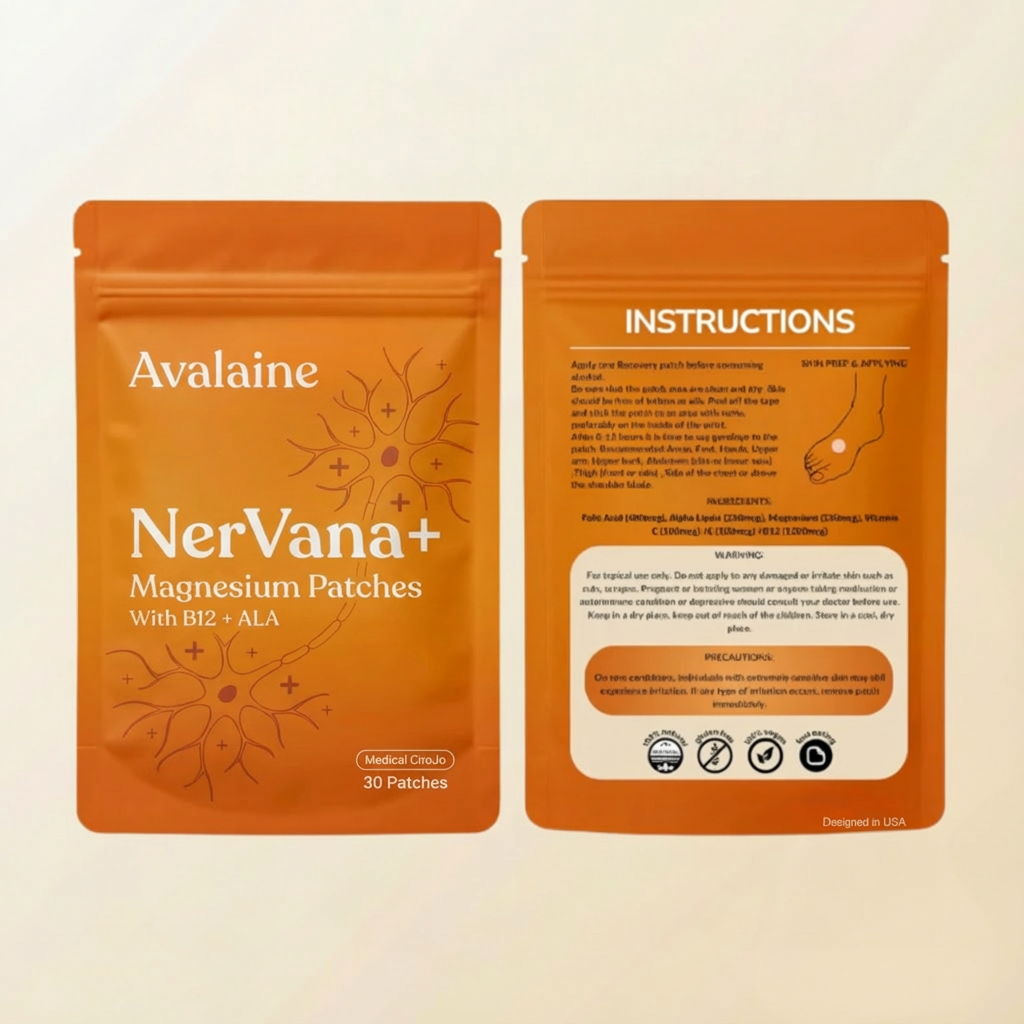 Parches de magnesio NerVana+® para el alivio de los nervios