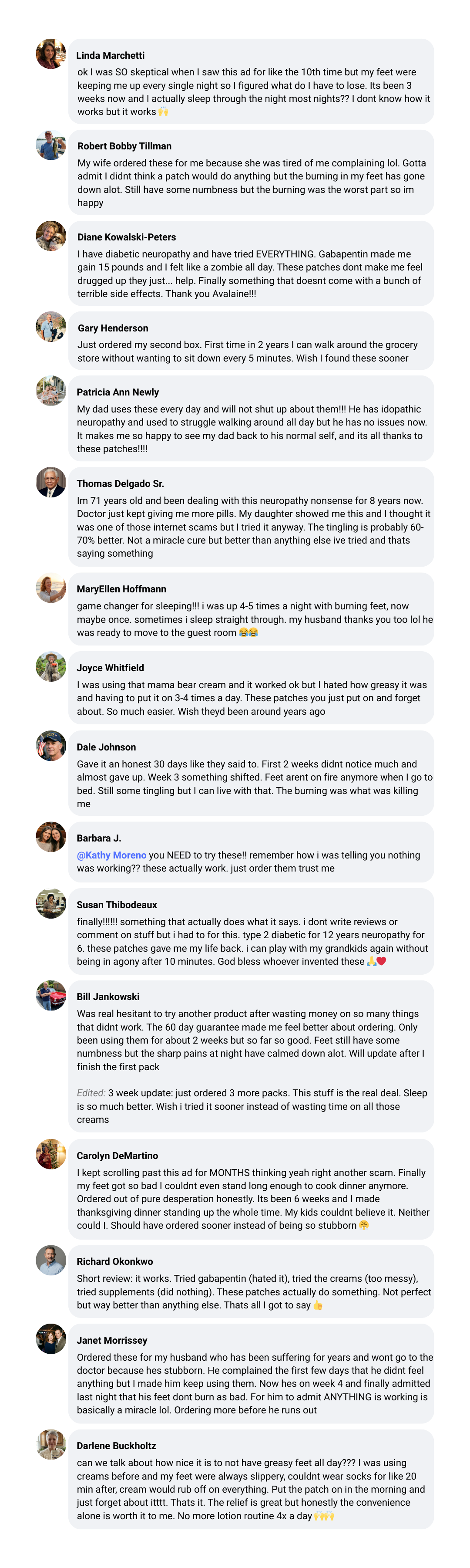 Customer comments