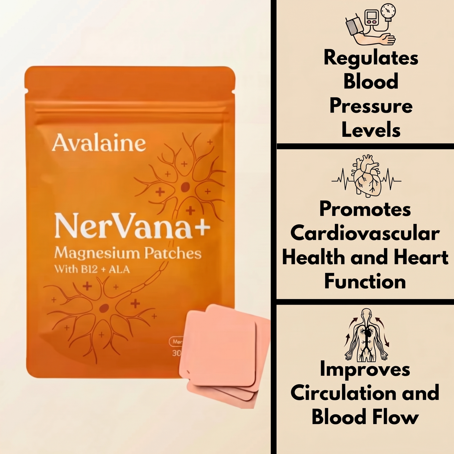 Parches de magnesio NerVana+® para el alivio de los nervios